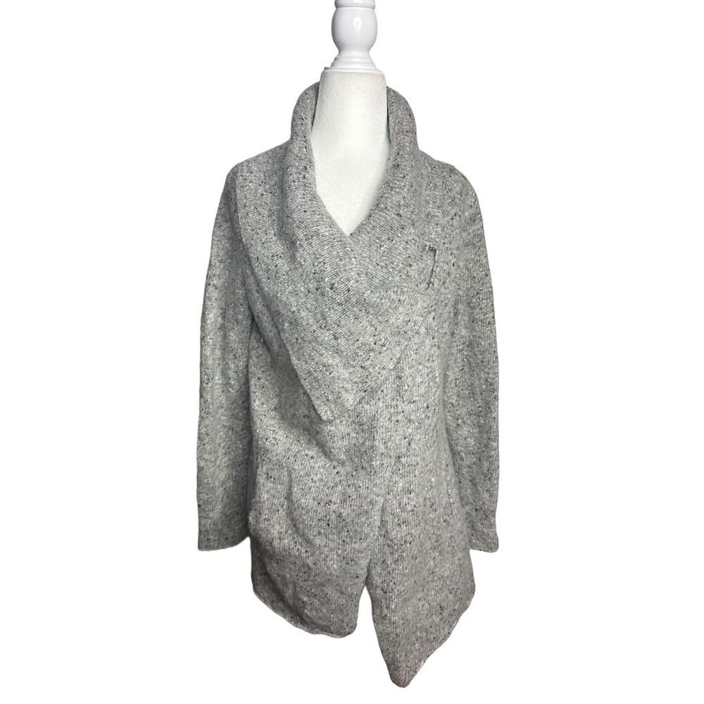 Eileen‎ Fisher System Speckled Mohair Wool Waterfall Sweater Cardigan Medium
